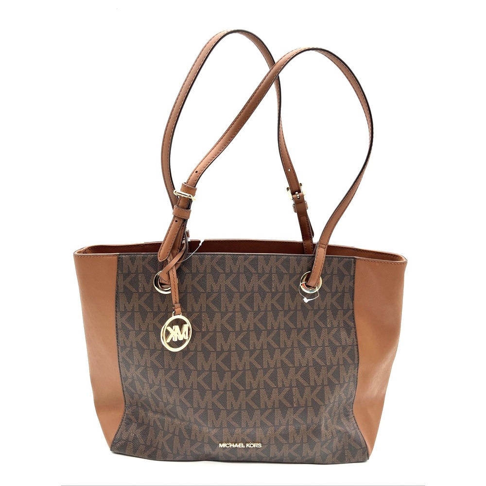 NWT Michael Kors Walsh MD MF Tote Brown Luggage MK Signature Shoulder Bag